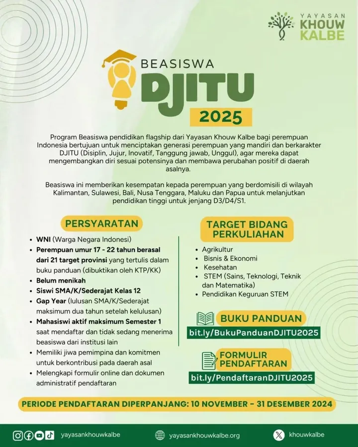7 Rahasia Lolos Seleksi Beasiswa Djitu 2025 yang Jarang Diketahui Banyak Orang Saat Ini 7 Rahasia Lolos Seleksi Beasiswa Djitu 2025 yang Jarang Diketahui Banyak Orang Saat Ini