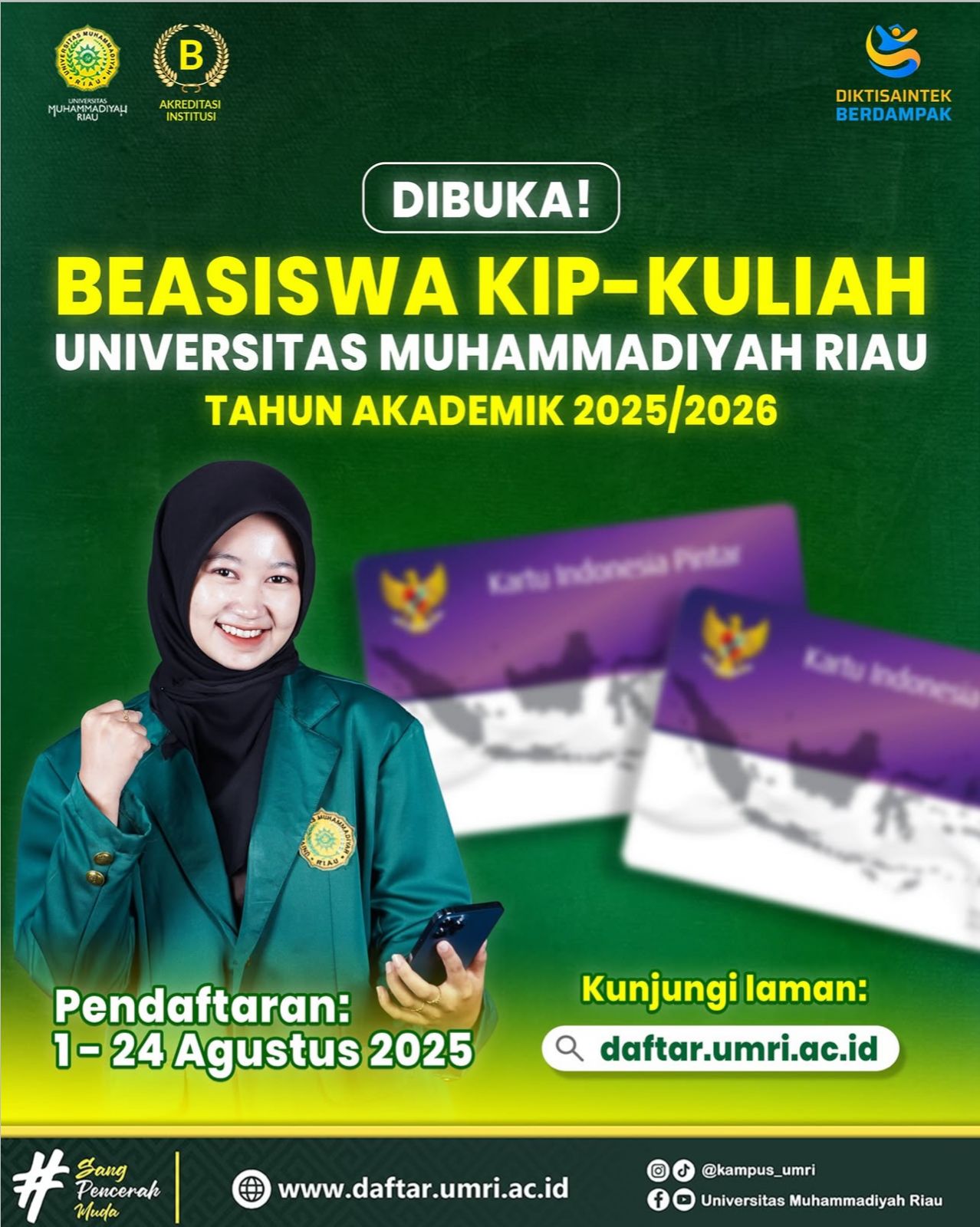 PENGUMUMAN PEMBUKAAN PENERIMAAN MAHASISWA BARU JALUR BEASISWA KIP